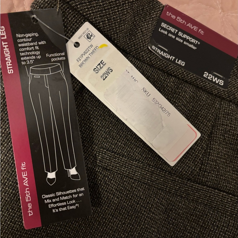 NWT Investments Women's Tan Straight Leg Pants - Picture 3 of 5